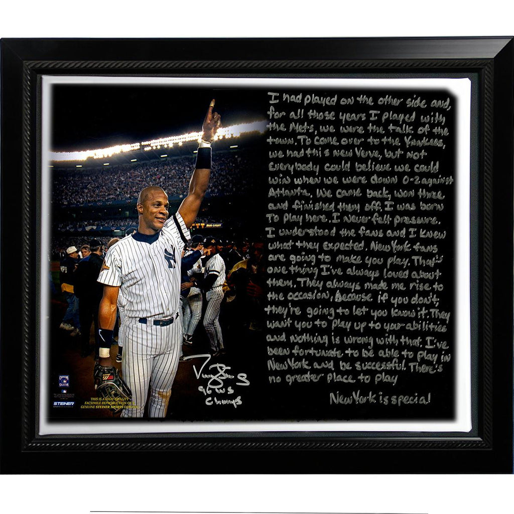 Darryl Strawberry Facsimile 1996 World Series Story Stretched Framed 22x26 Story Canvas