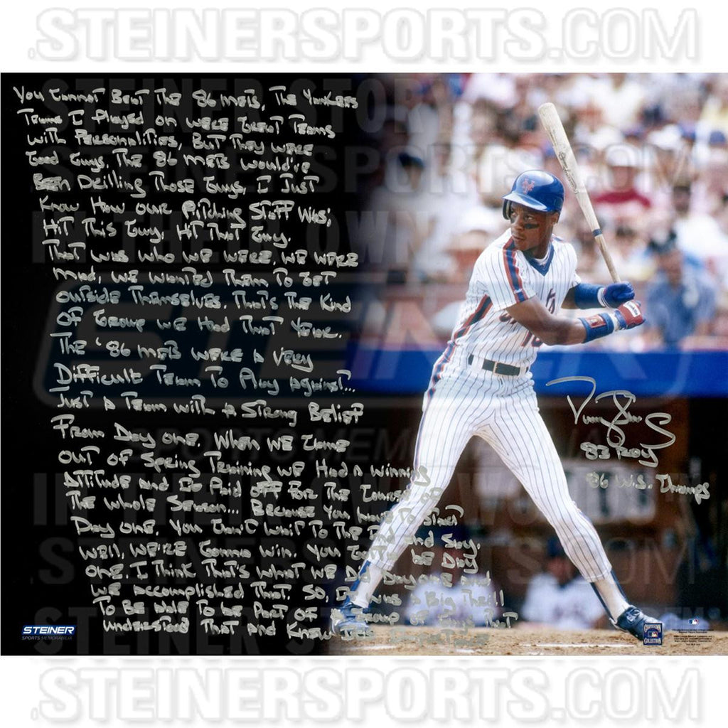 Darryl Strawberry Signed Mets Uniform 16x20 Story Photo