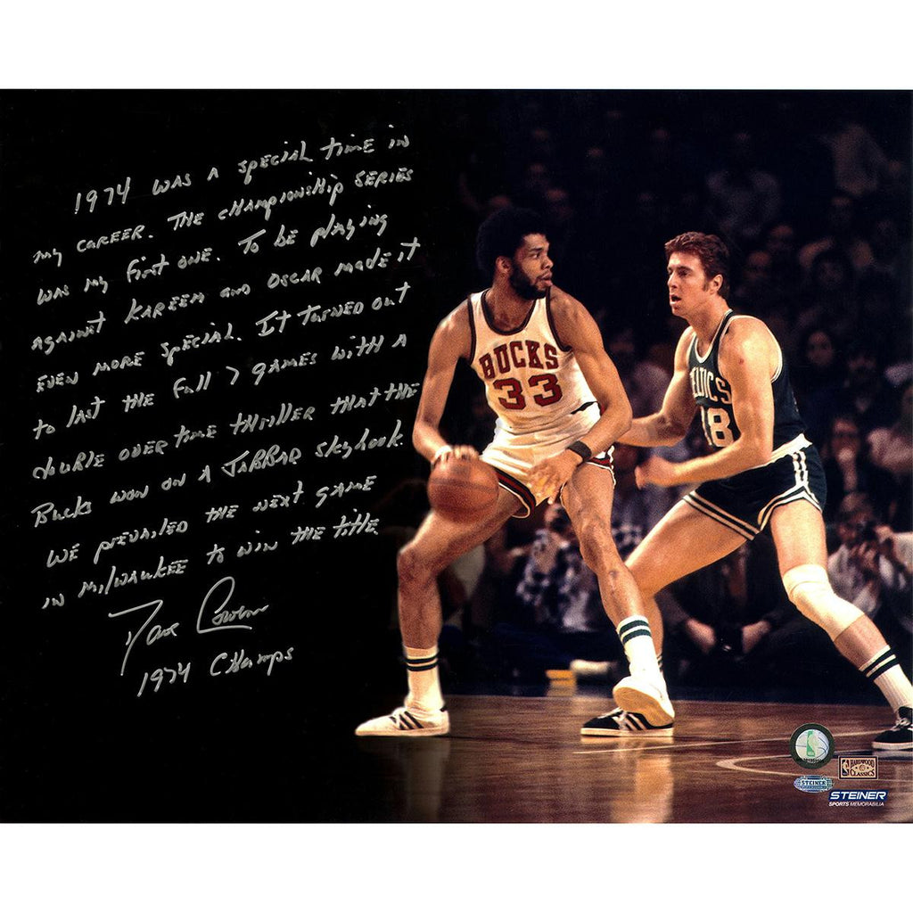 Dave Cowens Post up vs. Bucks Story Signed 16x20 Photo w 1974 ChampsInsc.