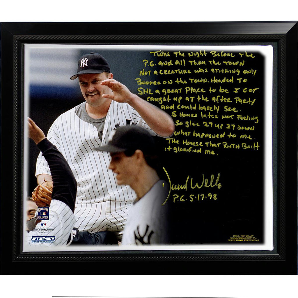 David Wells Facsimile Perfect Game Framed Stretched 22x26 Story Canvas