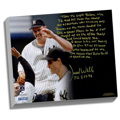 David Wells Facsimile Perfect Game Stretched 16x20 Story Canvas