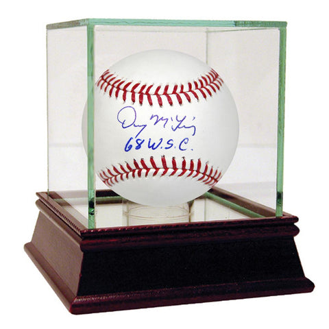 Denny McLain Signed MLB Baseball w 68 WSC Insc.