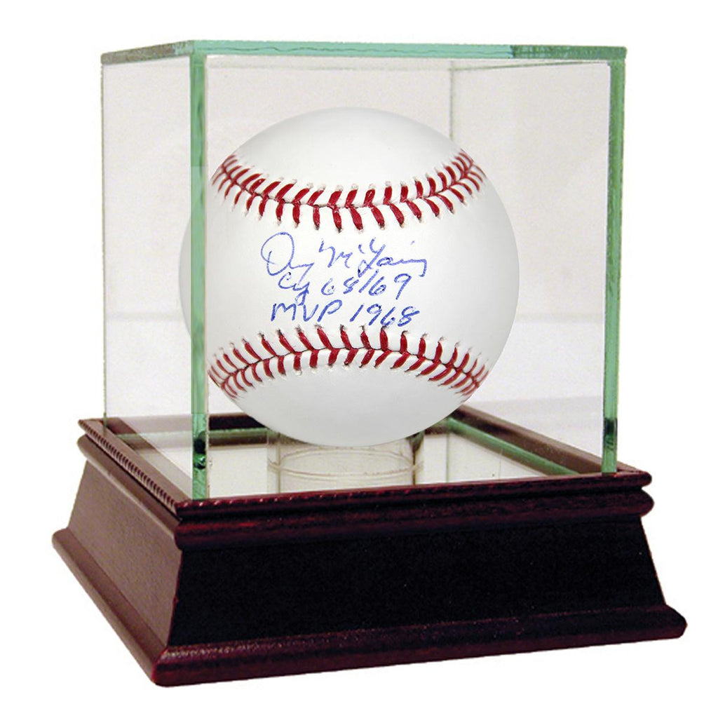 Denny McLain Signed MLB Baseball w CY 6869 MVP 1968 Insc.