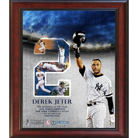 Derek Jeter 2 Career Highlight with Tipping Helmet Framed 11x14 Collage