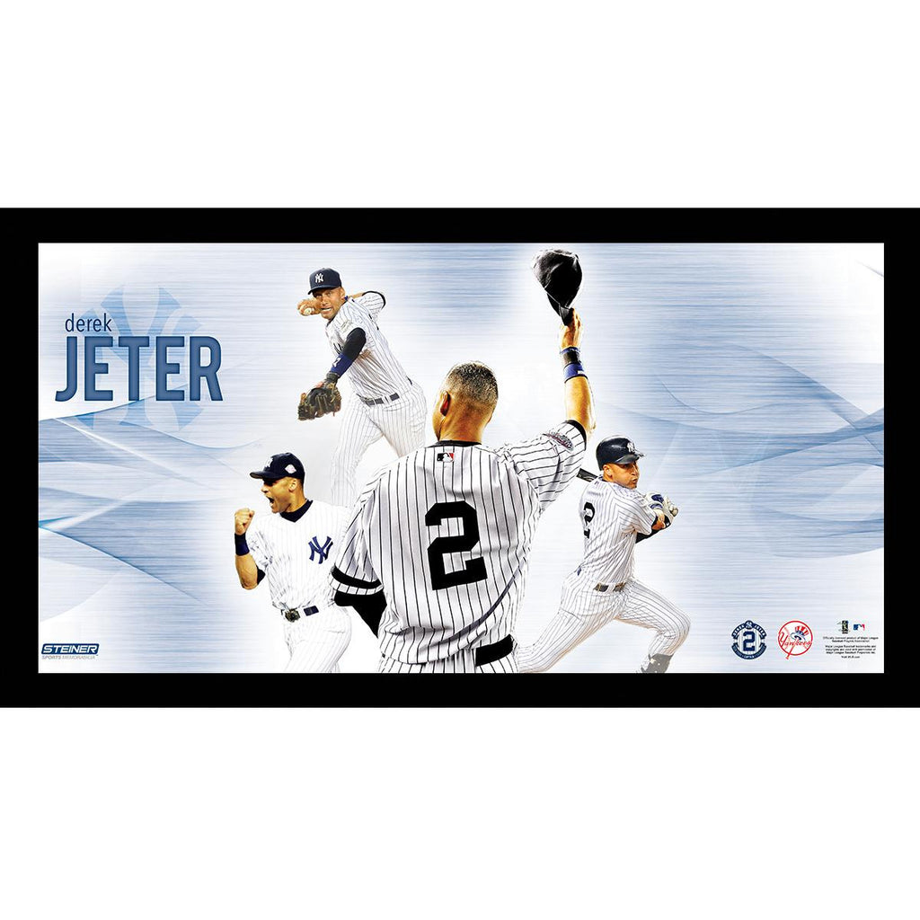 Derek Jeter 2 Tipping Cap Multi-Exposure Framed 10x20 7331 Style