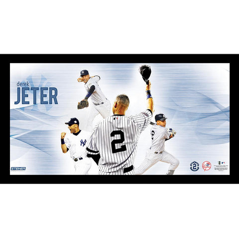 Derek Jeter 2 Tipping Cap Multi-Exposure Framed 10x20 7331 Style