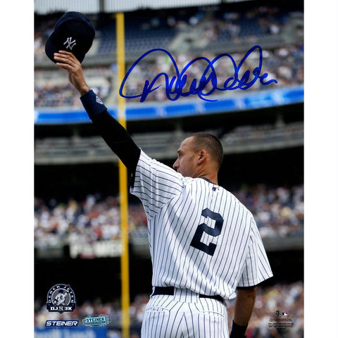 Derek Jeter 2 Waves Hat to Crowd Signed 8x10 Photo