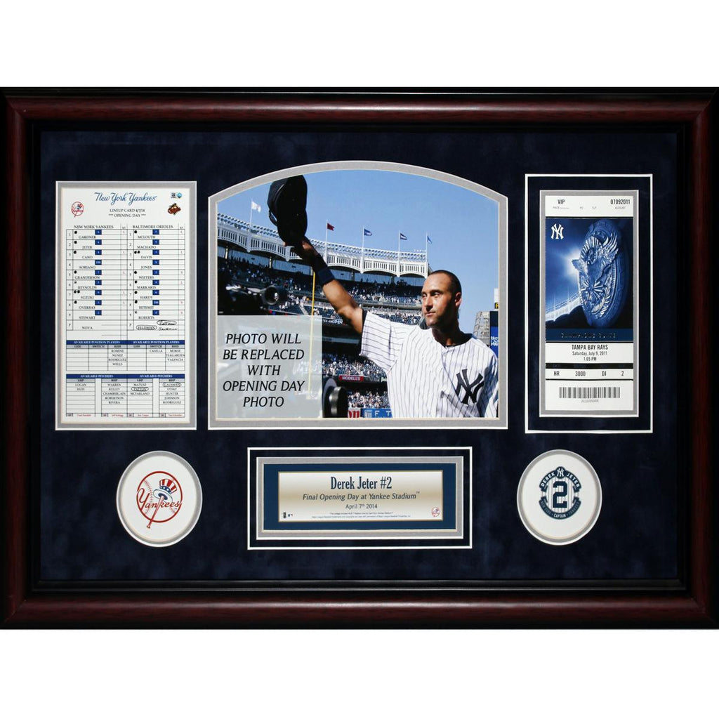 Derek Jeter 2014 Final Opening Day Ticket Redemption 14x22 Collage (Send In Your Ticket)