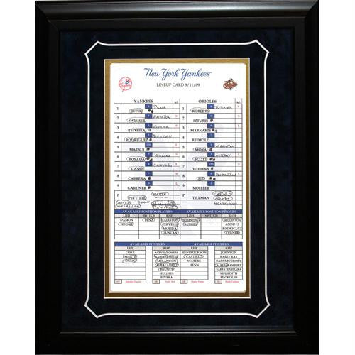 Derek Jeter All Time Yankees Hit Leader 14x20 Framed Replica Line Up Card