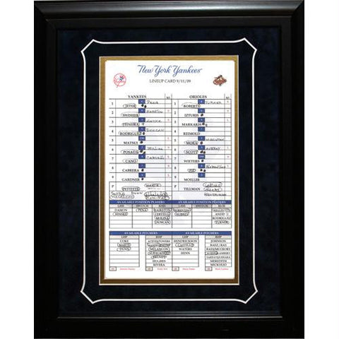 Derek Jeter All Time Yankees Hit Leader 14x20 Framed Replica Line Up Card