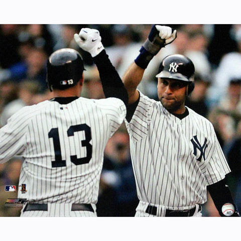 Derek Jeter Congratulating Alex Rodriguez After Home Run 16x20 Photo