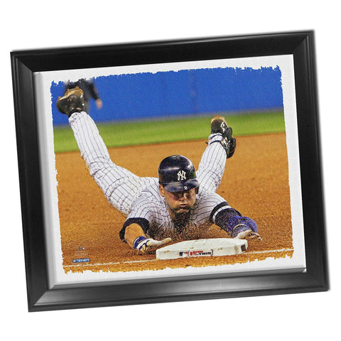 Derek Jeter Dive Framed Stretched 22x26 Canvas