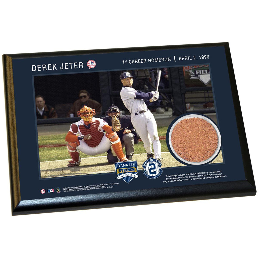 Derek Jeter Moments: 1st Career Homerun 4x6 Dirt Plaque