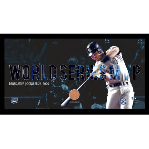 Derek Jeter Moments: World Series MVP Collage Text Overlay Framed 9.5x19 7331 Style