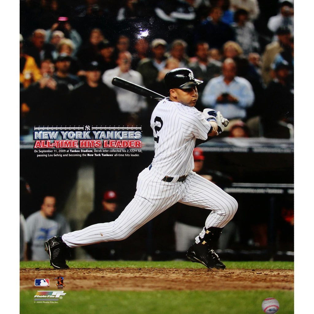 Derek Jeter Most Hits By A Yankee 8x10 Photo w Text