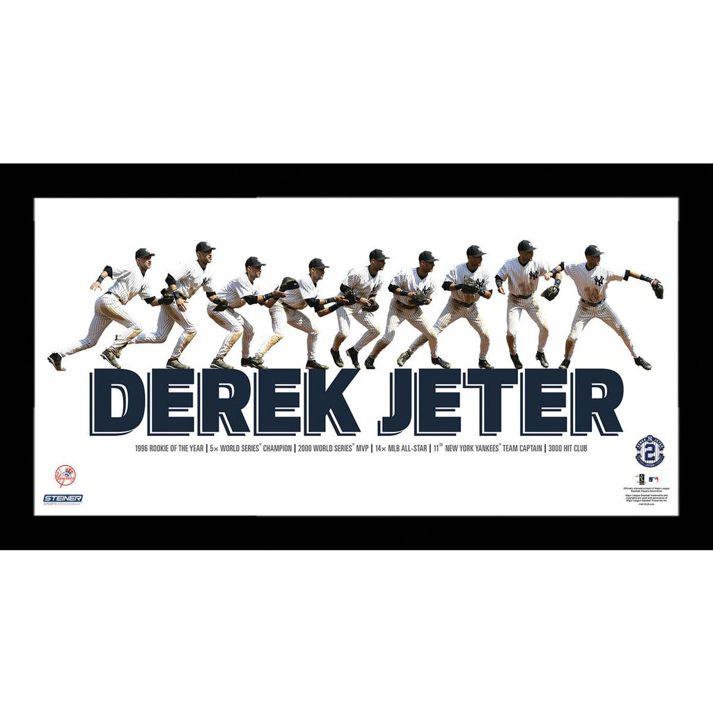 Derek Jeter multi-exposure nine photo throw Framed 10x20 7331 Style