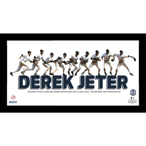 Derek Jeter multi-exposure nine photo throw Framed 10x20 7331 Style