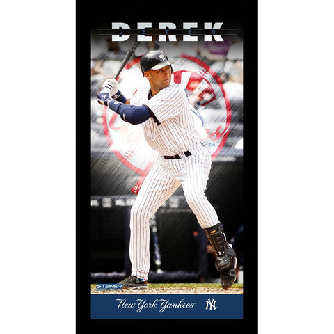 Derek Jeter New York Yankees Player Profile Wall Art 9.5x19 Framed Photo