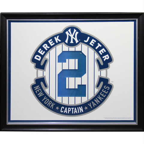 Derek Jeter Retirement Logo Framed Collage w Yankee Stadium Wall Panel