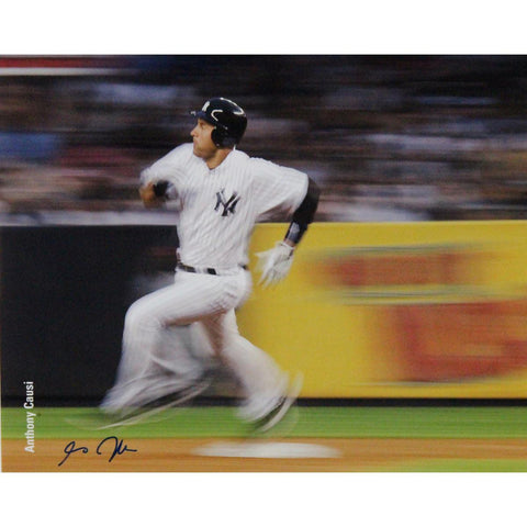 Derek Jeter Rounding Second 16x20 Photo (Signed By Photographer Anthony Causi)