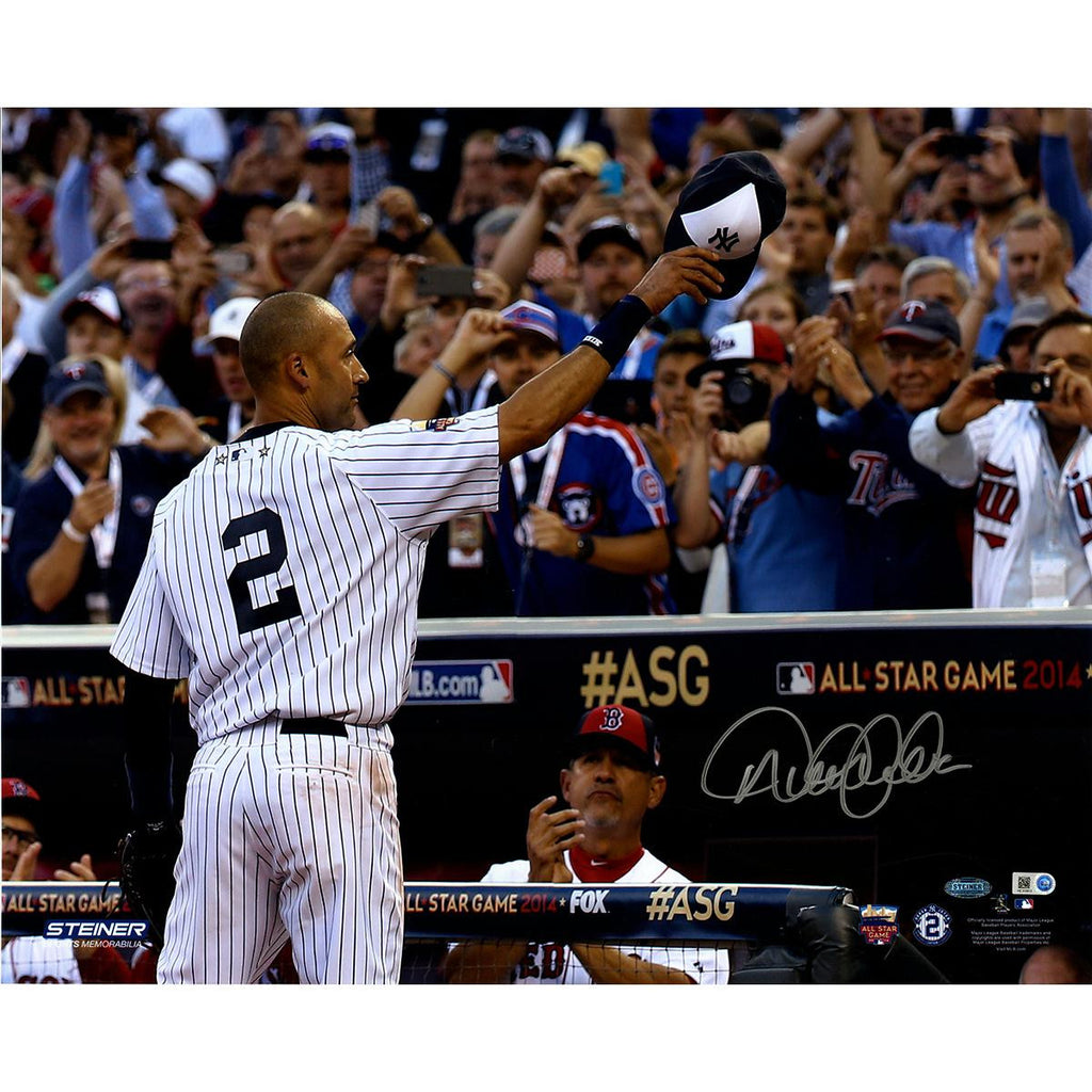 Derek Jeter Signed 2014 All Star Game Tip Cap All Color 16X20 Photo (MLB Auth)