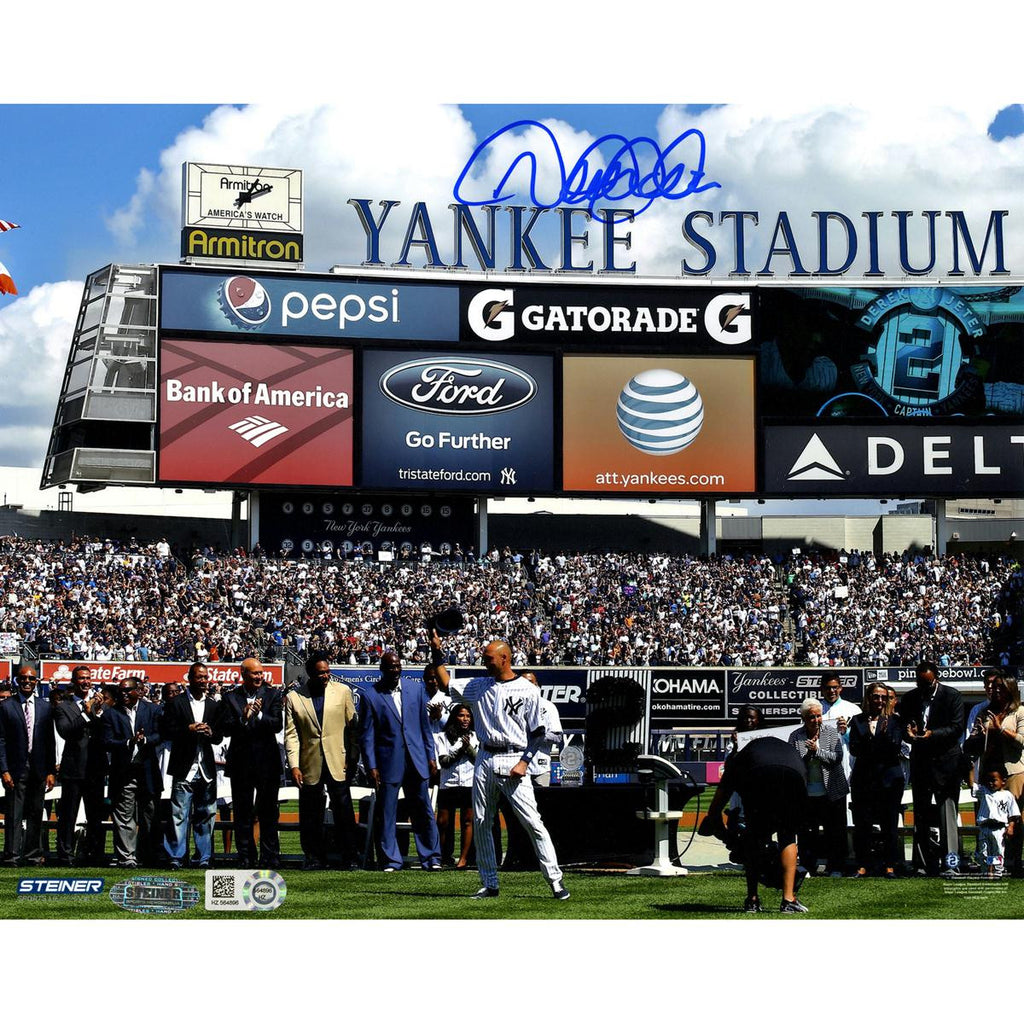 Derek Jeter Signed Derek Jeter Day Ceremony 8x10 Photo (MLB Auth)