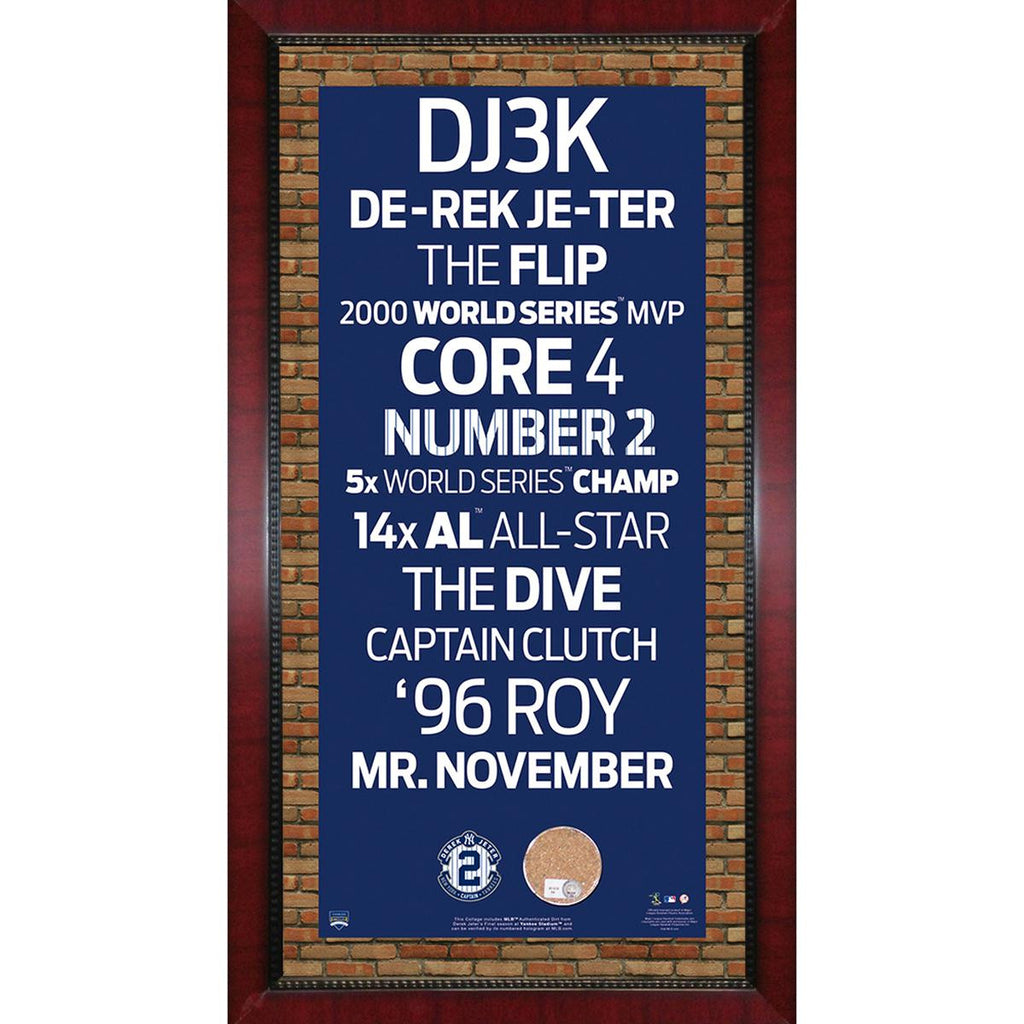 Derek Jeter Subway Sign w Game Used Dirt Framed 16x32 7331 Style