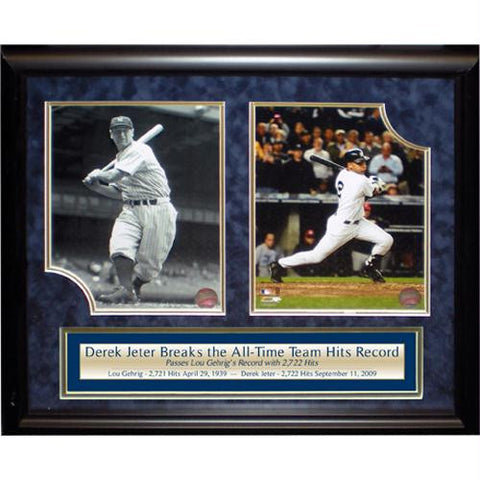 Derek JeterLou Gehrig Framed 2 Photo Collage