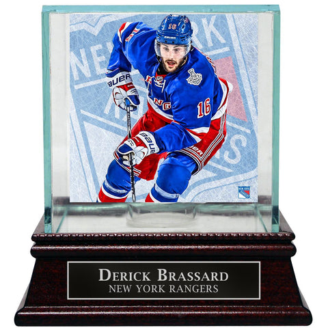 Derick Brassard New York Rangers Puck Glass Display Case with Nameplate