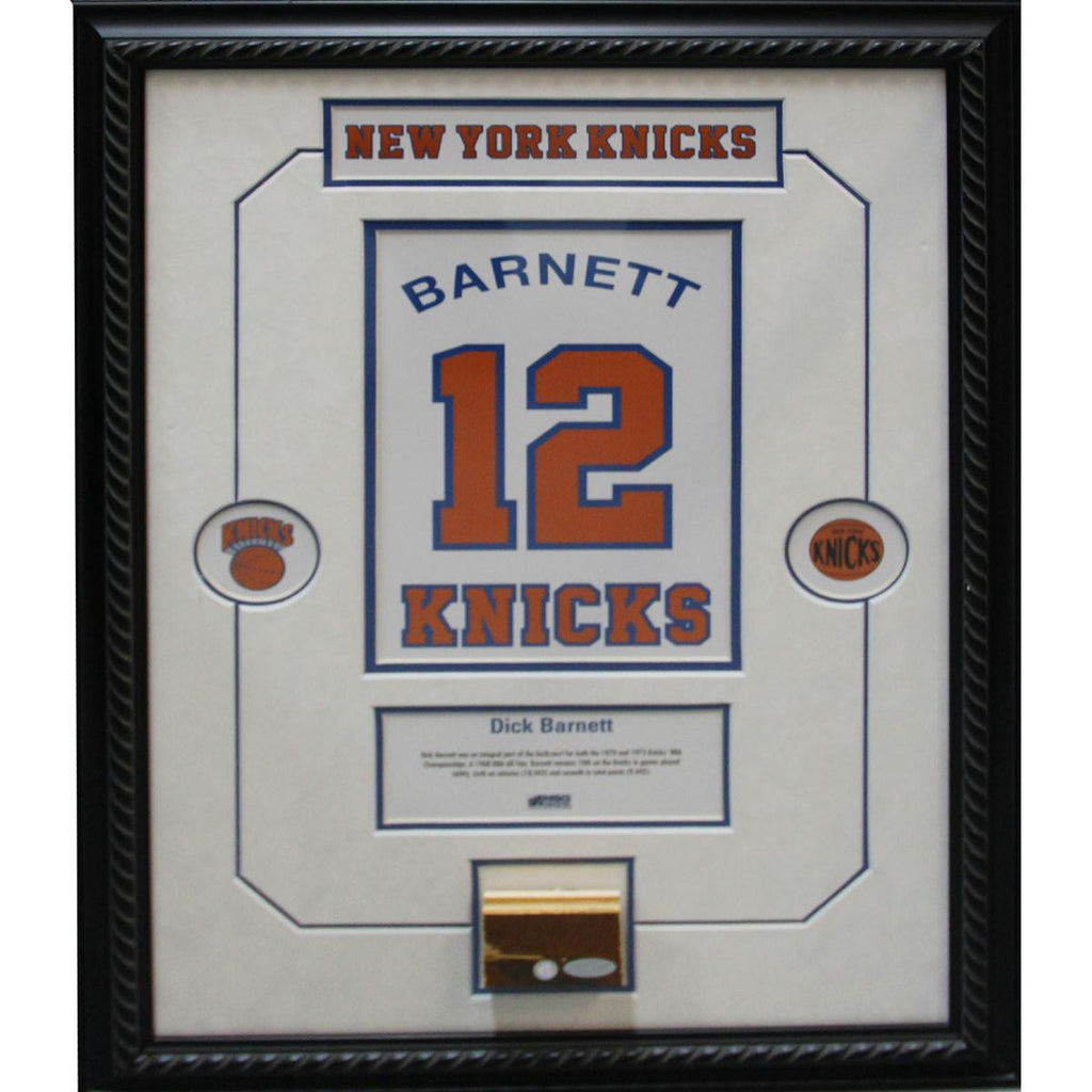 Dick Barnett Retired Number NY Knicks Championship Court Piece 14x20 Framed Collage w Nameplate