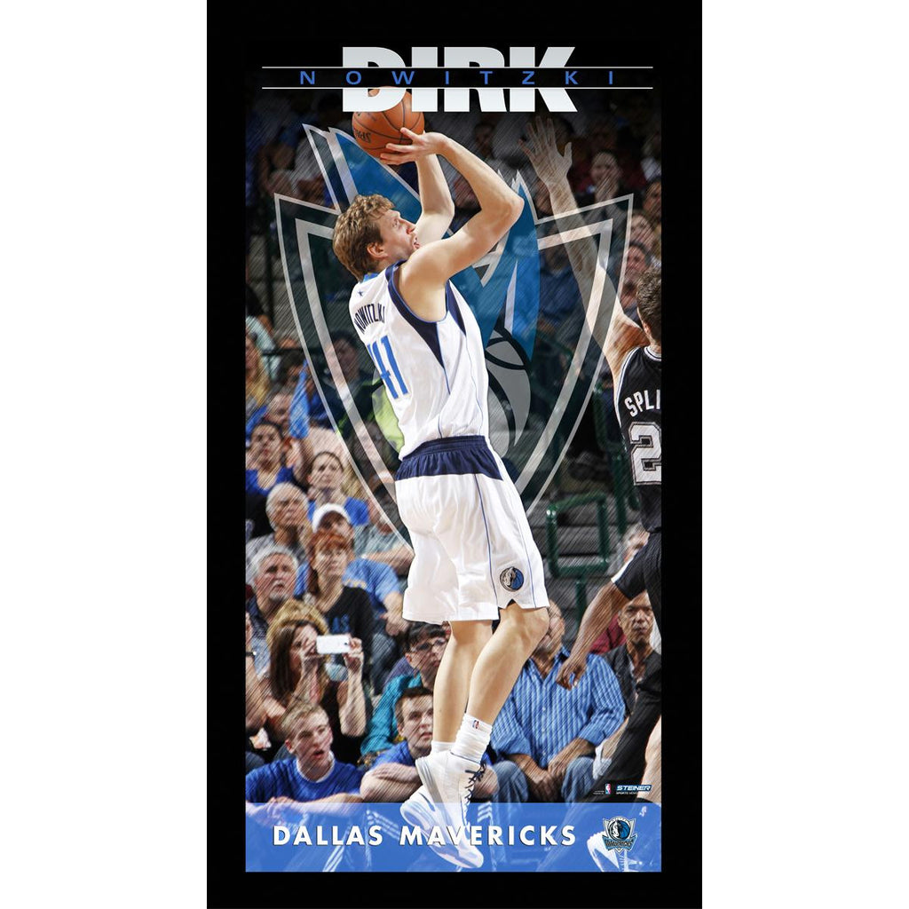 Dirk Nowitzki Dallas Mavericks Player Profile Wall Art 9.5x19 Framed Photo