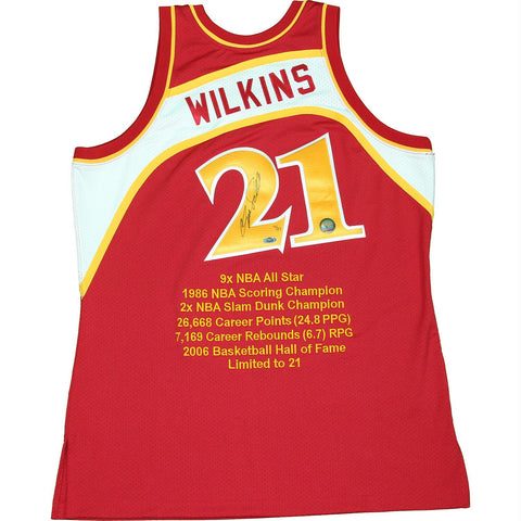 Dominique Wilkins Signed 1986-87 Atlanta Hawks Authentic Jersey w Embroidered Stats (LE21)