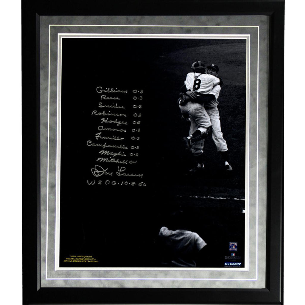 Don Larsen Facsimile World Series Perfect Game Lineup Framed Metallic 16x20 Story Photo