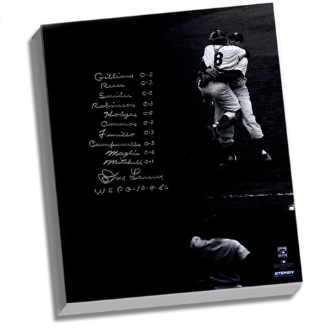 Don Larsen Facsimile World Series Perfect Game Lineup Stretched 16x20 Story Canvas