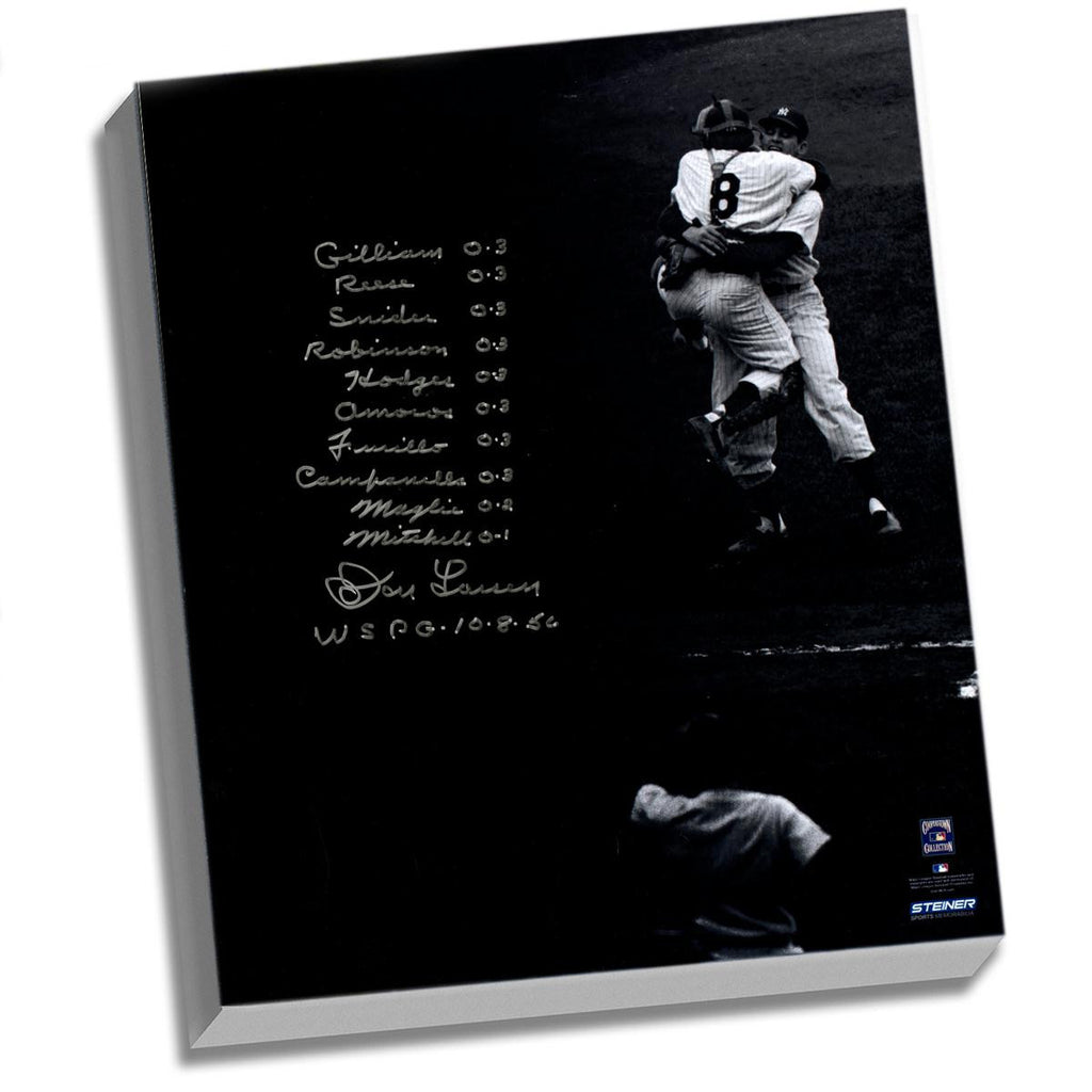 Don Larsen Facsimile World Series Perfect Game Lineup Stretched 22x26 Story Canvas