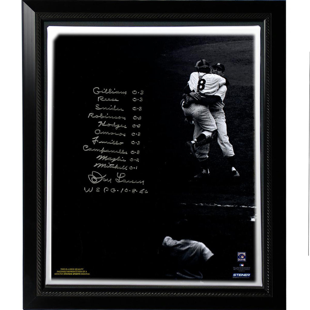 Don Larsen Facsimile World Series Perfect Game Lineup Stretched Framed 22x26 Story Canvas