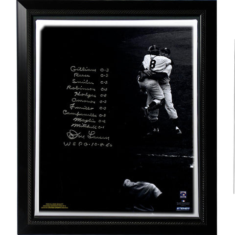 Don Larsen Facsimile World Series Perfect Game Lineup Stretched Framed 22x26 Story Canvas