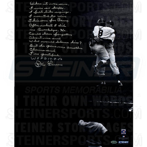 Don Larsen Signed World Series Perfect Game 10-8-56 16x20 Story Photo