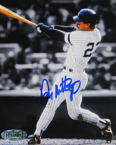 Don Mattingly Batting BW Signed 4x5 Photo