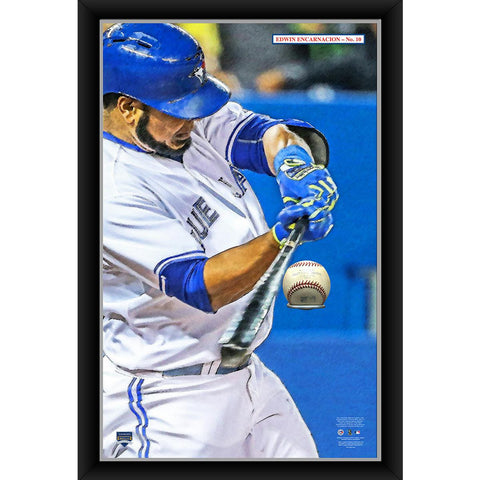 Edwin Encarnacien 20x32 Baseball Holder Display w Game-Used Baseball (baseball is removable)