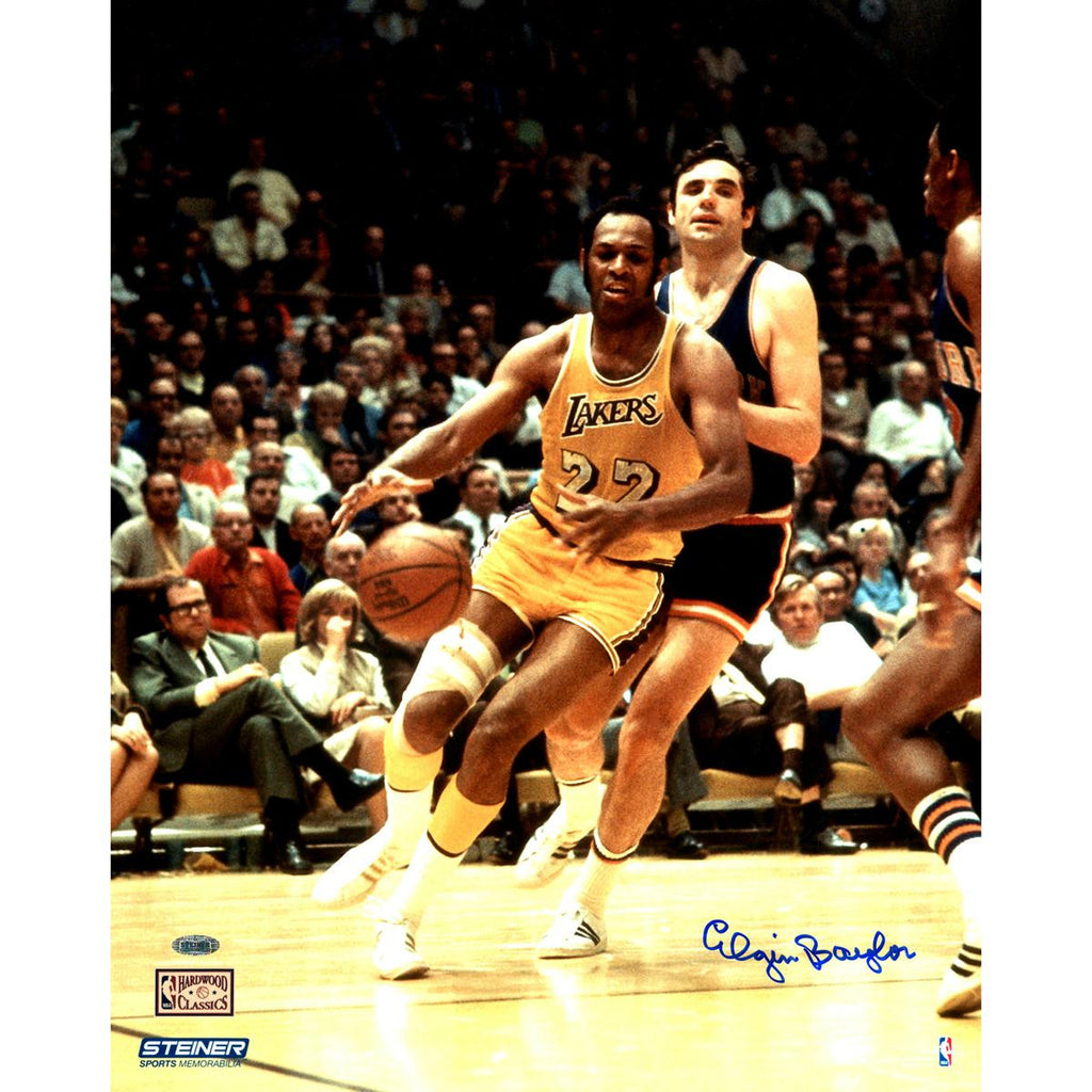 Elgin Baylor Signed vs. Knicks 16x20 Metallic Photo