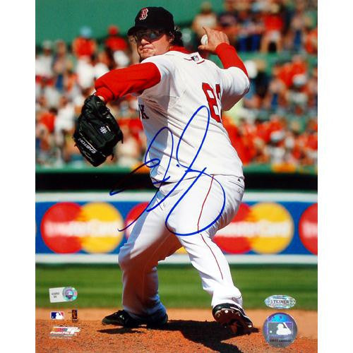 Eric Gagne Red Sox Home Pitching Vertical 8X10 (MLB Auth)