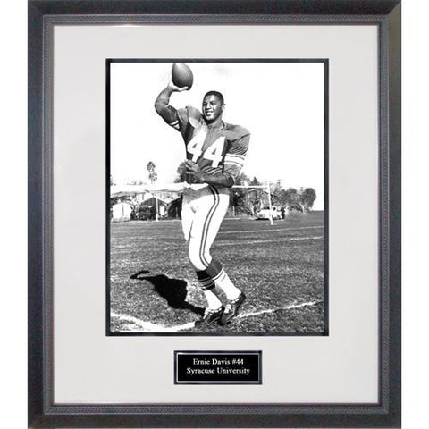 Ernie Davis Throwing Football Framed 16x20 Photograph