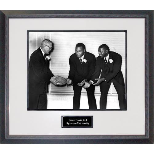 Ernie Davis With Jim Brown in Suits Framed 16x20 Photograph