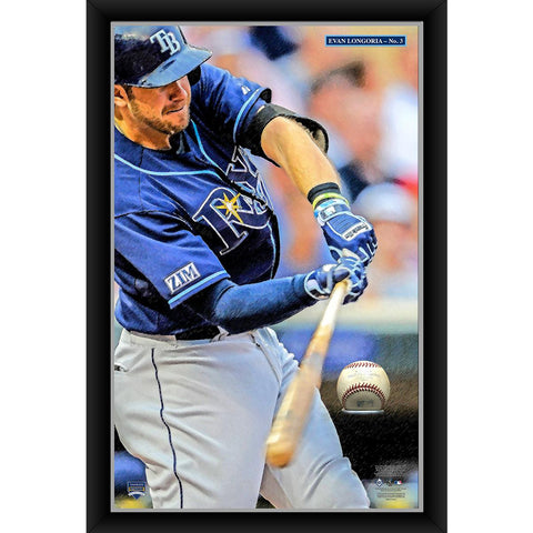 Evan Longoria Game Used Baseball Framed 20x32 Shadowbox