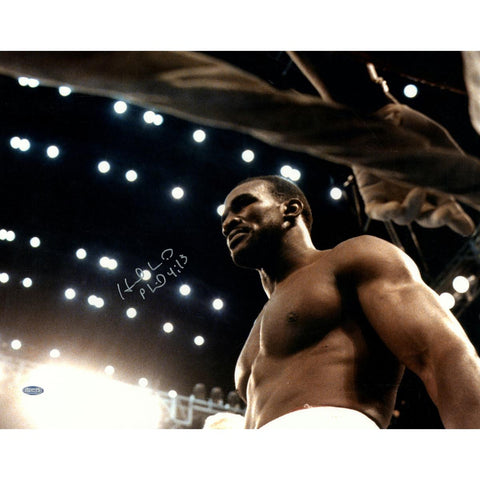 Evander Holyfield Glaring in Ring Signed 16x20 Photo