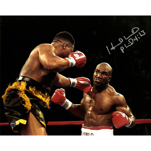 Evander Holyfield Signed Right Punch Against Ray Mercer 8x10 Photo