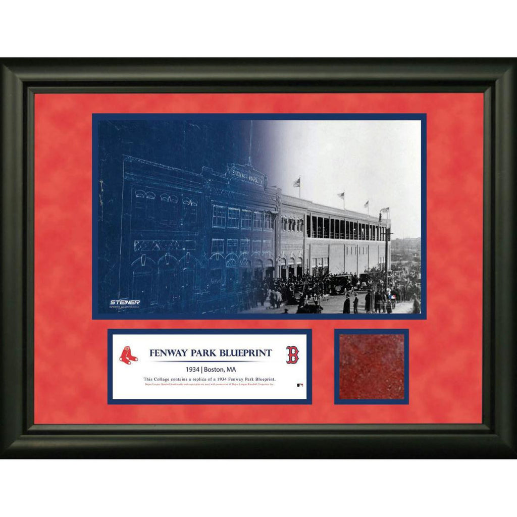 Fenway Park Blue Print Fade with Brick 11X14 Collage