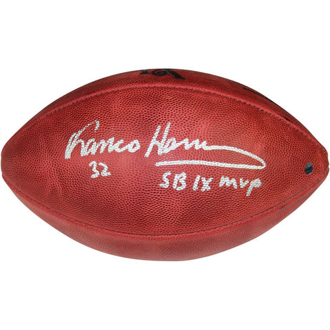 Franco Harris Signed SB IX Football wSB IXMVP Inscription