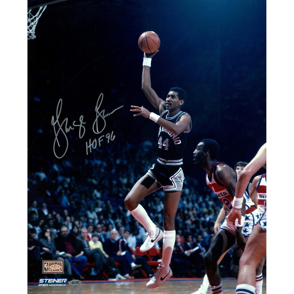 George Gervin San Antonio Spurs Sky Hook 8x10 Photo w HOF 96 Insc.